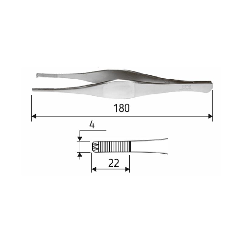 Пінцет хірургічний Ferris-Smith , 18 см, зубці 2: 3, J-16-125 Surgicon